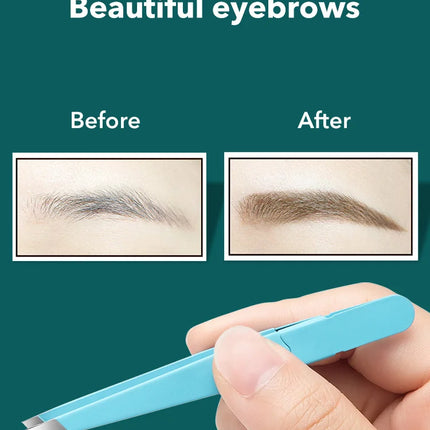 Eyebrow Tweezer Colorful Hair Beauty Fine Hairs Puller Stainless Steel Slanted Eye Brow Clips Removal Makeup Tools