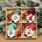 Christmas Gnomes Wooden Pendants Merry Christmas Decorations For Home 2024 Xmas Tree Christmas Ornaments Navidad New Year Gift