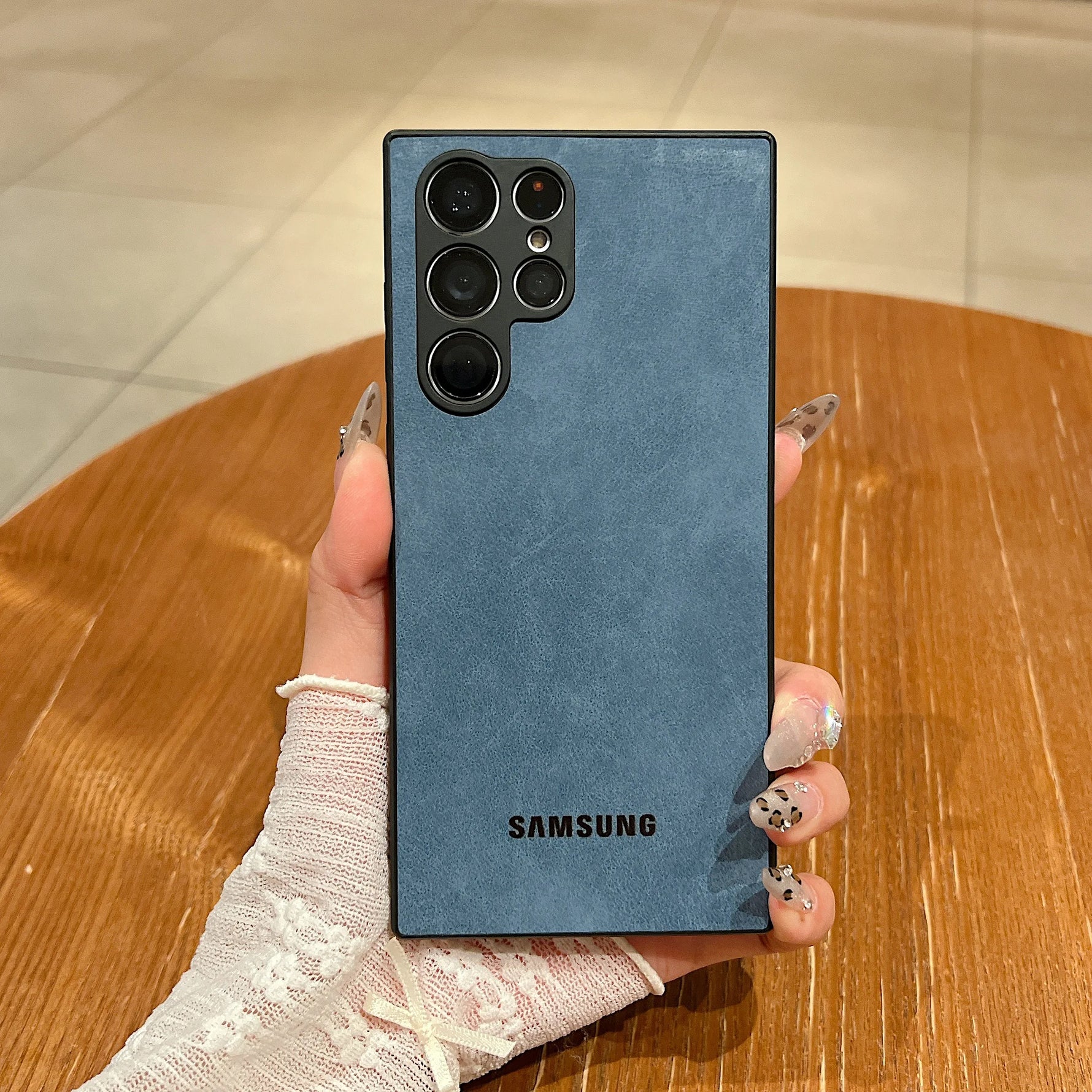 Full Lens Protector Case Samsung Galaxy S25 S24 S23 FE S22 S21 Ultra Plus Sheepskin Leather Back Cover Soft Lambskin Shockproof