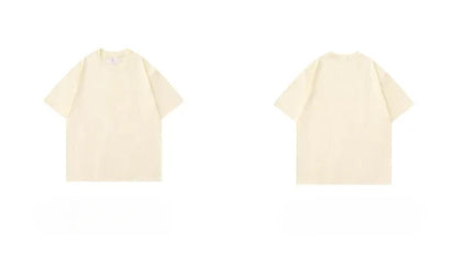 300g Cotton T Shirts Men Short Sleeved Heavyweight  Summer Round Neck Loose Breathable Shirt for Men Women Basic Tee