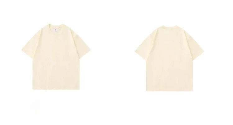 300g Cotton T Shirts Men Short Sleeved Heavyweight  Summer Round Neck Loose Breathable Shirt for Men Women Basic Tee