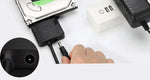 USB 3.0 to SATA Cable SATA III Hard Drive Adapter Converter for 2.5" 3.5" SSD HDD Hard Drive Disk with 12V/2A Power Adapter