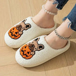 Halloween Women's Slippers Home Fluffy Casual Cartoon Designer Woman Shoes Autumn Winter Indoor Plush Slides Fashion Footwear