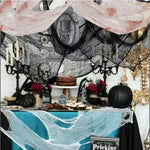 Halloween Bloody Creepy Gauze Cloth Large Black Gauze Spooky Blood Fabric Cloth for Halloween Party Home Outdoor Yard Decoration