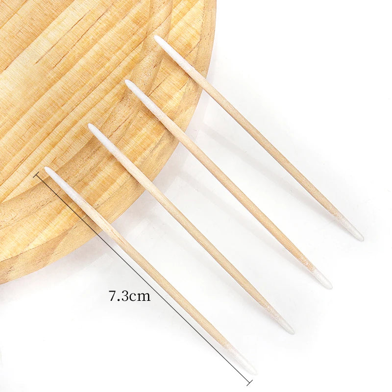100/300pcs Double Head Cotton Swab Women Makeup Cotton Buds Tip For Medical Wood Sticks Nose Ears Cleaning Health Care Tools