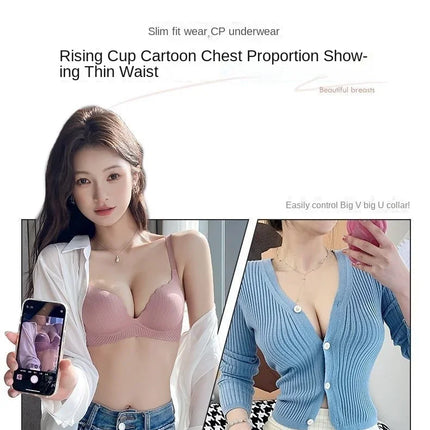 2024 New Push Up Bra for Small Chest  Ultra Thick 6CM Padded No Steel Ring Comfortable & Sexy Lift Lingerie for Flat Chest Women