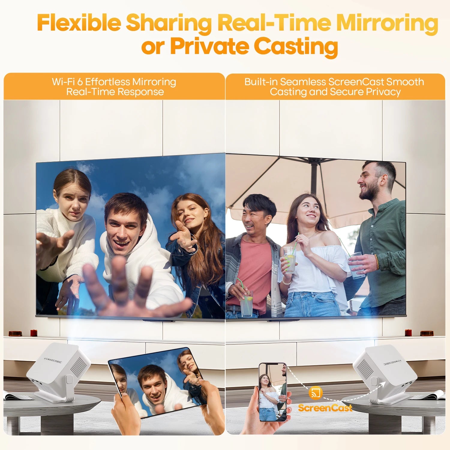 Magcubic Auto Focus Home Cinema 4K Projector 400ANSI 8K Native 720P HY300 Max