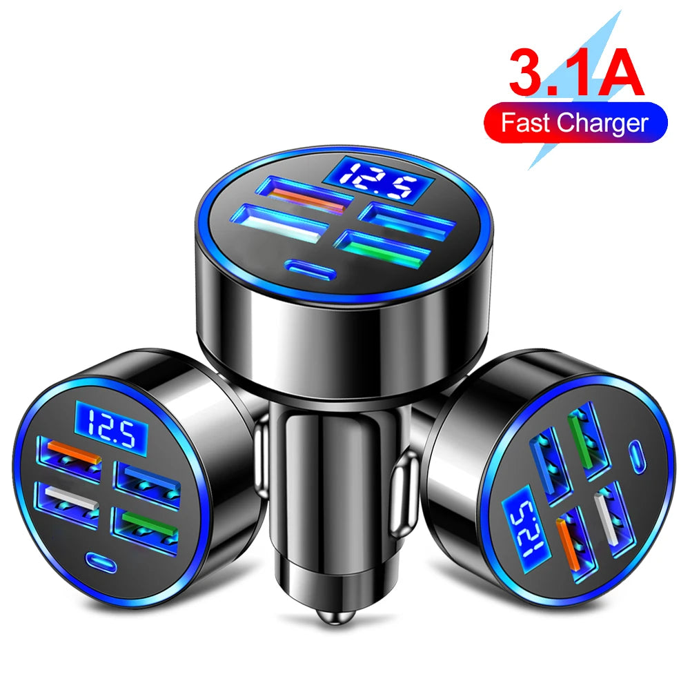 QC3.0 USB Car Charger Fast Charging Type C USB Phone Adapter in Car For iPhone 13 Pro Xiaomi Huawei Samsung Quick Charger