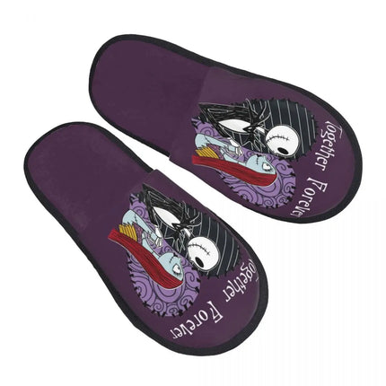 Custom Halloween Nightmare Before Christmas House Slippers Warm Jack Skellington Memory Foam Fluffy Slipper Indoor Outdoor Shoes