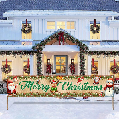Christmas Outdoor Banner Merry Christmas Decorations For Home 2024 Navidad Kerst Xmas Decor Noel Kerst Happy New Year Gift 2025