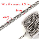 1meter Stainless Steel Necklace Chain for Jewelry Making DIY 1:3 NK Rolo Cable Link Curb Chains Thick Chain Bracelet Accessories