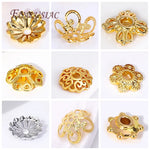 8/10MM 18K Gold Plated Brass Metal Hollow Beads Caps Flower Caps For Beads For DIY Beading Jewelry Making Supplies Wholesale