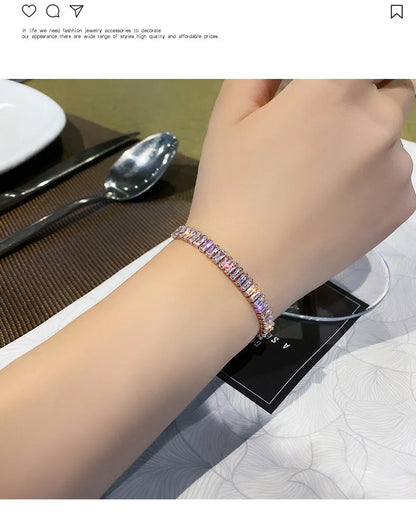 Full of Rhinestone Stainless Steel Bracelet For Women 2022 New  Designer Shiny Luxury Zircon Adjustable Bracelets Jewelry Gift