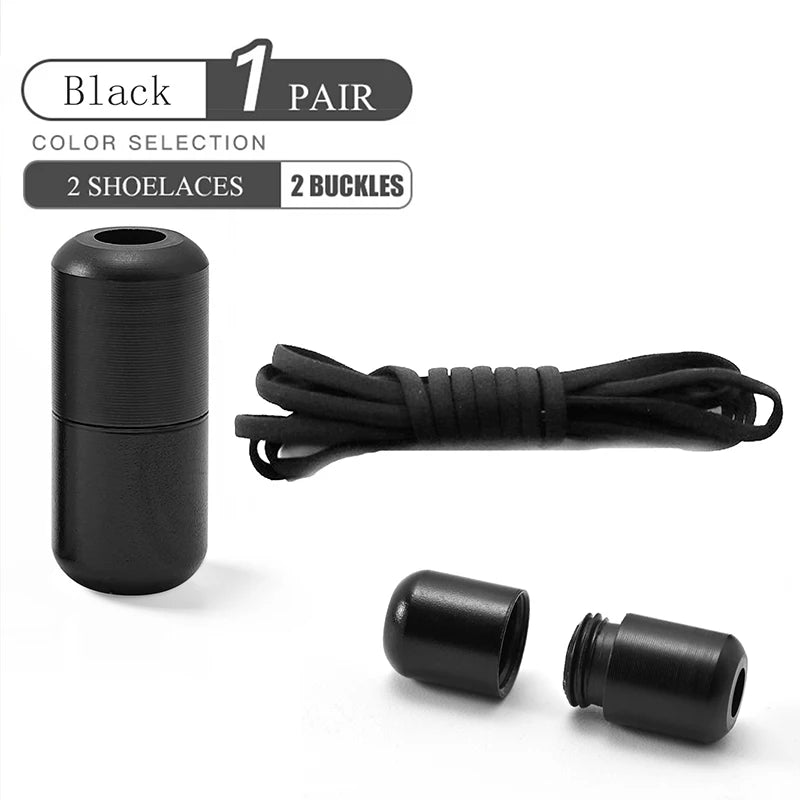 Elastic No Tie Shoelaces Semicircle Shoe Laces For Kids and Adult Sneakers Shoelace Quick Lazy Metal Lock Laces Shoe Strings