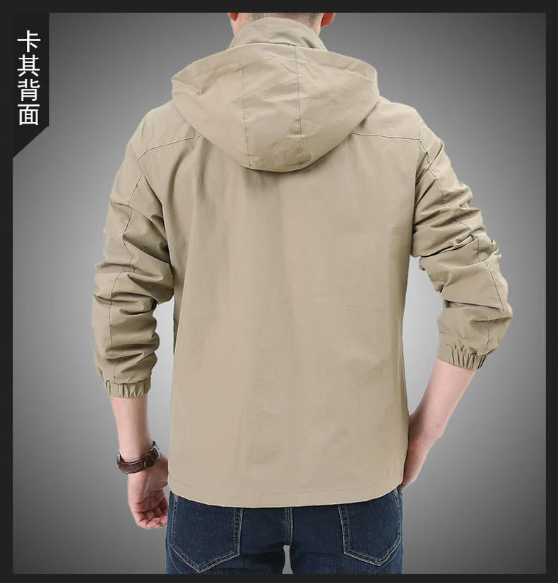 Gorpcore Jacket Men's Military Tactical Hunting Jacket Men's Autumn Casual Waterproof Windbreaker Men's Coat Pocket Work Clothes