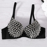 New Sexy Lingerie Underwear Bras for Women Steampunk Spike Studs Bra Top Wireless Bra Fashion Party Club Tops Female Underwear