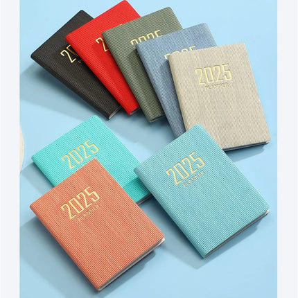 365-Day 2025 Portable A7 Pocket Planner Pu Cover Daily Weekly Schedule Notebook Calendar Journal School Office Supplies Agenda