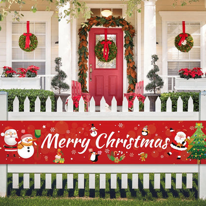 Christmas Outdoor Banner Merry Christmas Decorations For Home 2024 Navidad Kerst Xmas Decor Noel Kerst Happy New Year Gift 2025