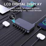175W GaN USB C Charger LED Display 6-Port Desktop Charger