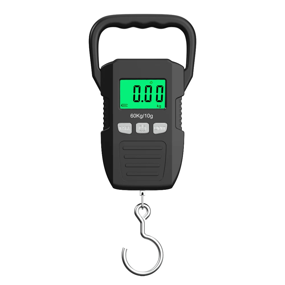 Digital Weight Scale 60kg 10g Electronic Luggage Hanging Scale USB Charging LCD Fishing Weighing Balance