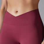 Crossover Waist Women Yoga Leggings Hips Lifting Gym Leggings Seamless Sport Pants High Waist Fitness Leggings Workout Running