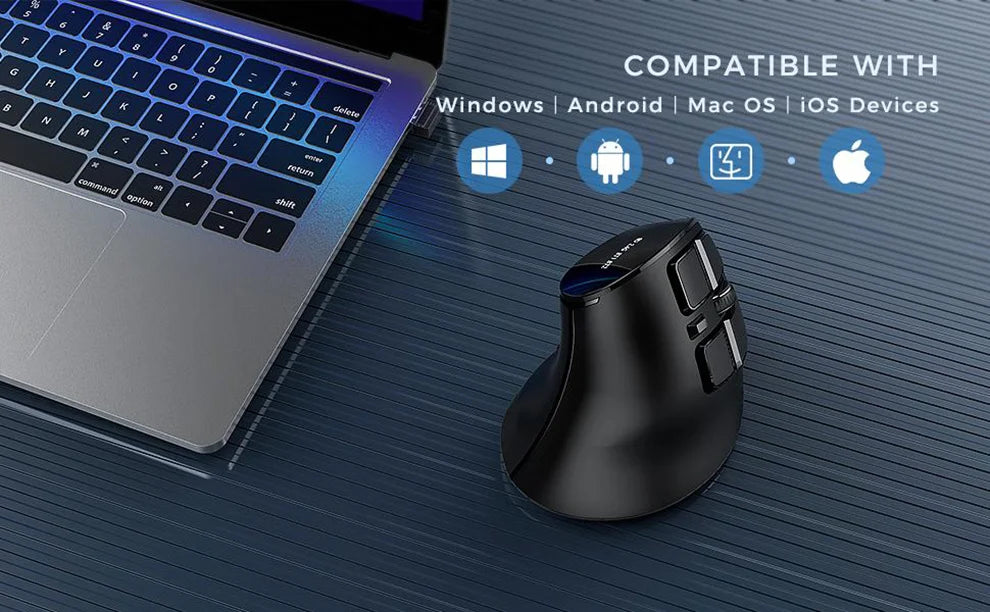 Bluetooth Vertical Wireless Mouse for Tablet Laptop Notebok Rechargeable USB Wireless Mouse Ergonomics Right Hand
