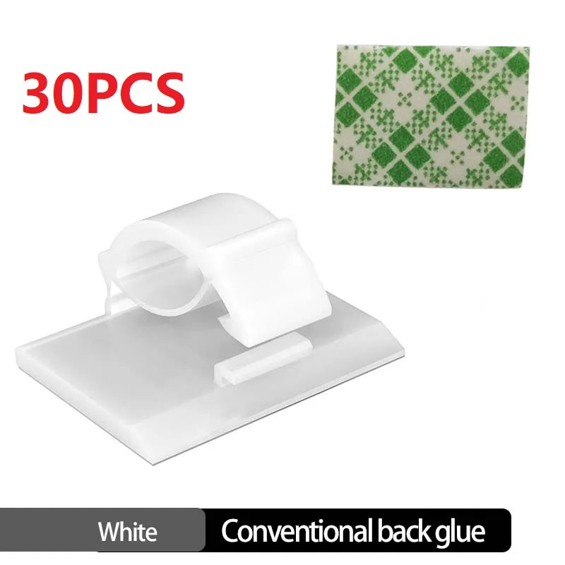 30pcs Cable Organizer Clips Cord Holder Desktop Workstation Wire Manager USB Charging Data Line Bobbin Winder Cable Management