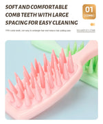 Silicone Shampoo Brush Scalp Massage Brush Head Washing Comb Long Handle Hair Massager Bath Brush Body Scrubber Hair Accessories