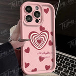 Lovely Rainbow Love Heart Soft Silicone Case for iPhone 14 15 Pro Max 13 12 11 X XS XR 7 8 Plus SE 2020 Shockproof Back Cover