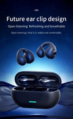 T75 Sport Bone-Conduction Bluetooth 5.3 Earphones HiFi Sound Wireless Headphones Earclip Waterproof Open Ear Headset Earring