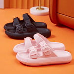 Fashion Buckle Thick Platform Slippers Women Home Soft Sole eva Cloud Slides Sandals Woman 2023 Summer Non Slip Beach Flip Flops