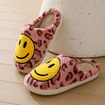 Leopard Fluffy Slippers for Home Smile Designer Platform Shoes Women 2024 Indoor Plush Sliders Warm Flats Chic Winter Footwear