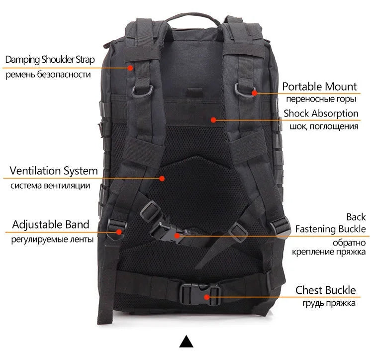 QT&QY 30/50L Tactical Backpacks Man Traveling Bags Survival Outdoor 3P Assault Pack EDC Molle Pack hiking Trekking Hunting Bag