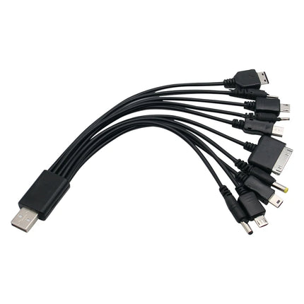 10In1 USB to Multi-ports USB Cable Universal Phone Charging Cable Multi-head Charging Cable Cord For Samsung Nokia Phone Charger