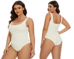 GUUDIA Ribbed Tummy Jumpsuit Daily Shaper Bodysuits Light Control Compress Tummy Control Open Crotch Shapewear Suits Open Crotch