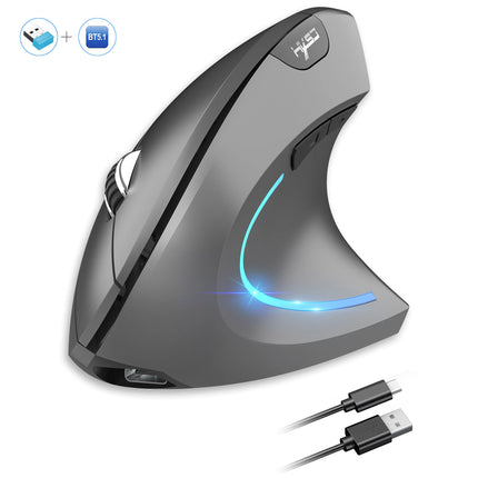 2025 New arrival HXSJ dual mode vertical mouse ergonomic ABS 600mAh rechargeable 2400DPI  Type-c interface wireless mouse for pc