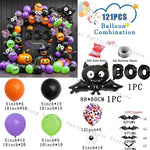Halloween Balloons Garland Arch Eye Ballon with Bats Pumpkin Purple Orange Black Ballon for Birthday Party Halloween Decorations