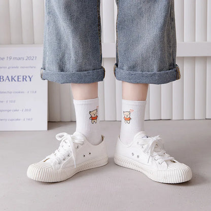 New Socks Women's Korean Version In The Tube Wild Cute Japanese Student Women's Socks Autumn And Winter Rainbow Socks