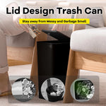 Bathroom Trash Can-10L Small Garbage Can with Press Top Lid for Toilet,Bedroom,Living Room – Plastic Wastebasket with Pop-up Lid