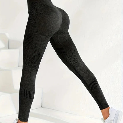 Women's 2-Piece Hip Lift Yoga Leggings Exercise High-Waisted Tummy Tuck Breathable Hp Lift Pants