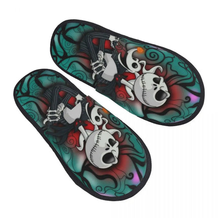 Custom Halloween Nightmare Before Christmas House Slippers Warm Jack Skellington Memory Foam Fluffy Slipper Indoor Outdoor Shoes