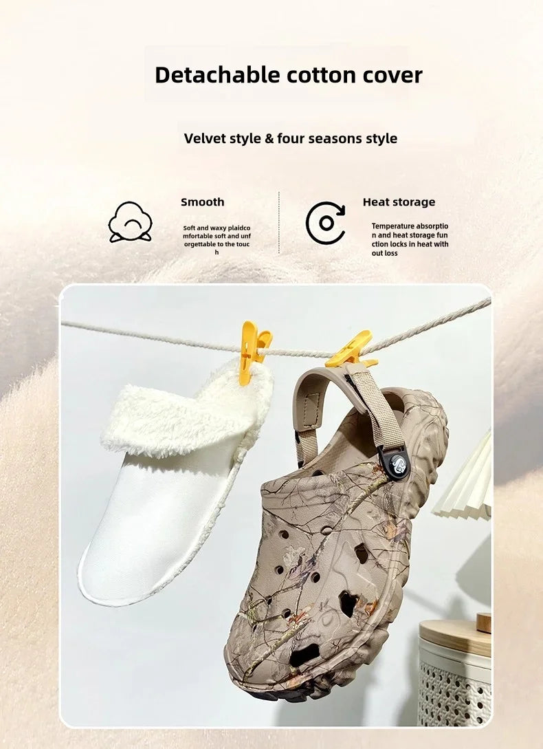 YRZL Winter Colgs Slippers Men's Shoes Men Beach Working Garden Shoe Home Soft Plush Slippers Bedroom Fuzzy Shoes Indoor Outdoor