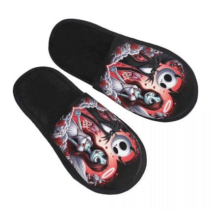 Custom Halloween Nightmare Before Christmas House Slippers Warm Jack Skellington Memory Foam Fluffy Slipper Indoor Outdoor Shoes