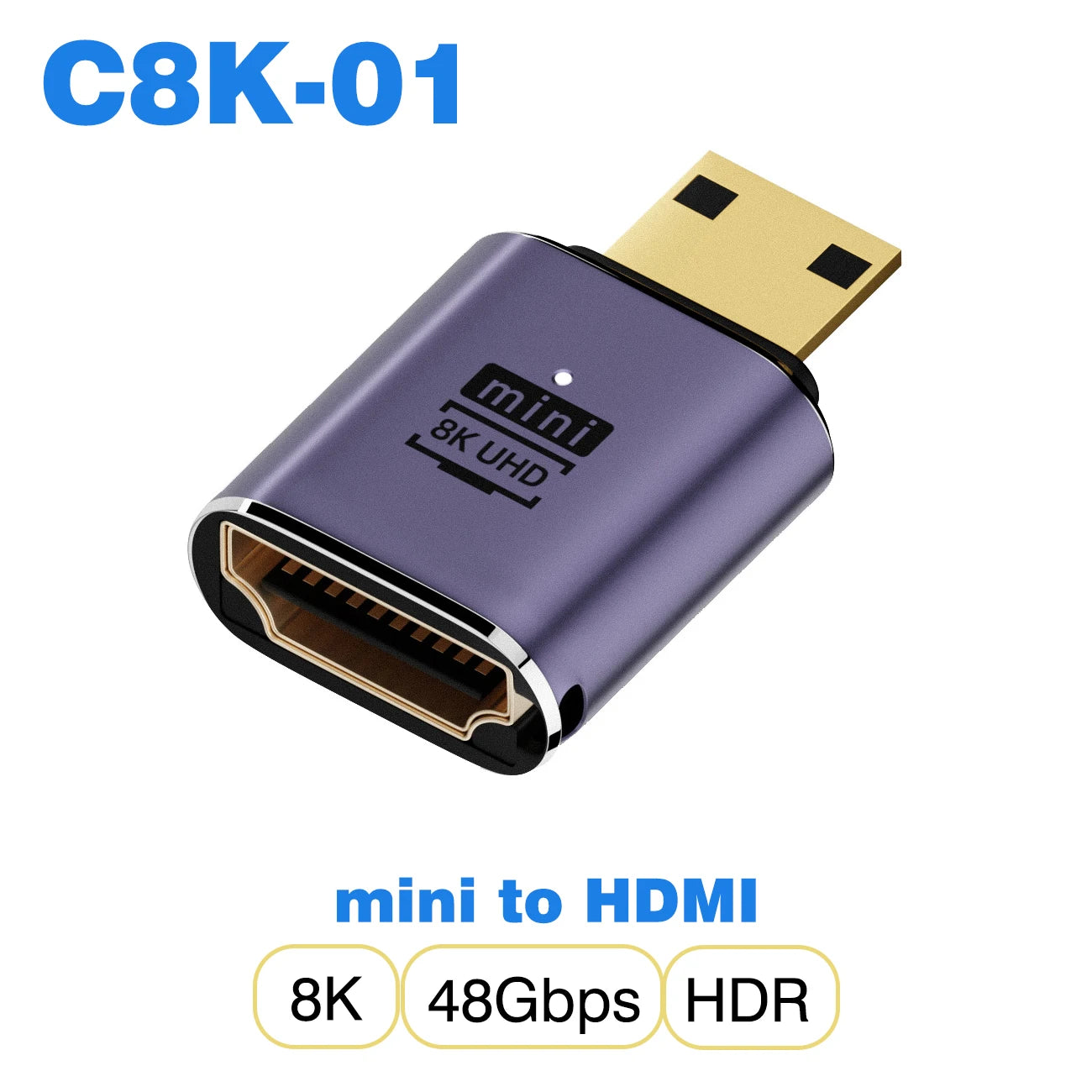 HDMI-compatible Cable Adapter mini micro hdmi to HDMI 2.1 Converter 48Gpbs 8K60HZ 4K120HZ for HDTV Projector PS4 PS5 Laptop PC