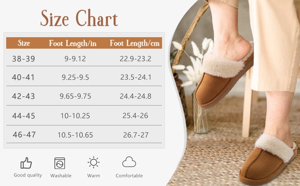 Comwarm Fluffy Winter Slippers For Women Furry Fuzzy Home Shoes Faux Fur House Plush Slippers Indoor Warm Comfy Mute Flats Slide