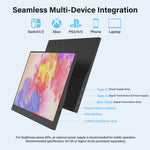 Amoudo 15.6 Inch 1920x1080P  60HZ Portable Monitor Extend Display IPS LCD Panel Penhole Stand VESA USBC Mini HDMI Mobile Display Portable Monitor