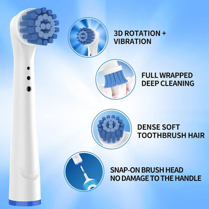 4/8PCS Replacement Brush Heads for Oral B Electric Toothbrushes Floss Cross Action 3D Pro White Precision Standard Daily Clean