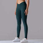 Crossover Waist Women Yoga Leggings Hips Lifting Gym Leggings Seamless Sport Pants High Waist Fitness Leggings Workout Running