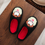 A Pair of Black Halloween Horror Clown Pattern Embroidered Plush Home Thick-Soled Comfortable Autumn and Winter Fur Slippers, Dark Punk Stylish Warm Non-Slip Indoor Slippers for Men and Women That Can Wear Slip-On Slippers