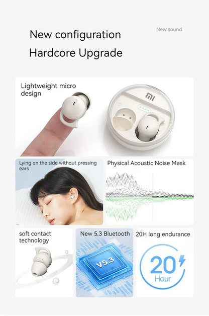 XIAOMI TWS Wireless Earbuds Bluetooth5.3 Sleeping Headphone Mijia Invisible Mini Earphone Noise Cancelling Comfortable Headset